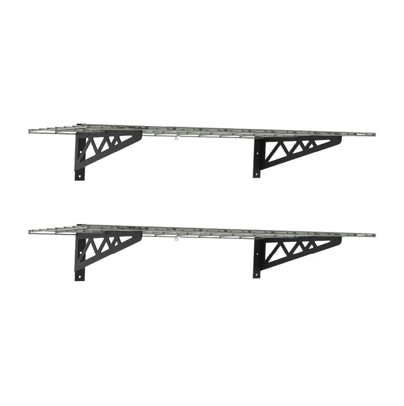 1.5' x 8' Wall Shelf (with Hooks)