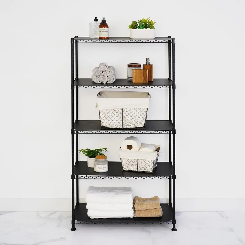 14" x 30" x 60" 5-Tier Wire Rack - Black 5
