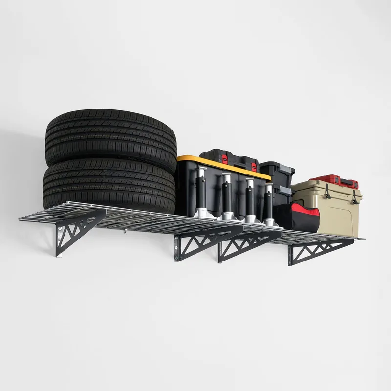 2' x 8' Wall Shelf (with Hooks) 2