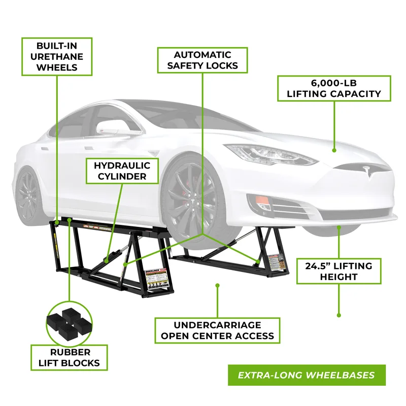 6000ELX Extended-Width Portable EV Car Lift 2