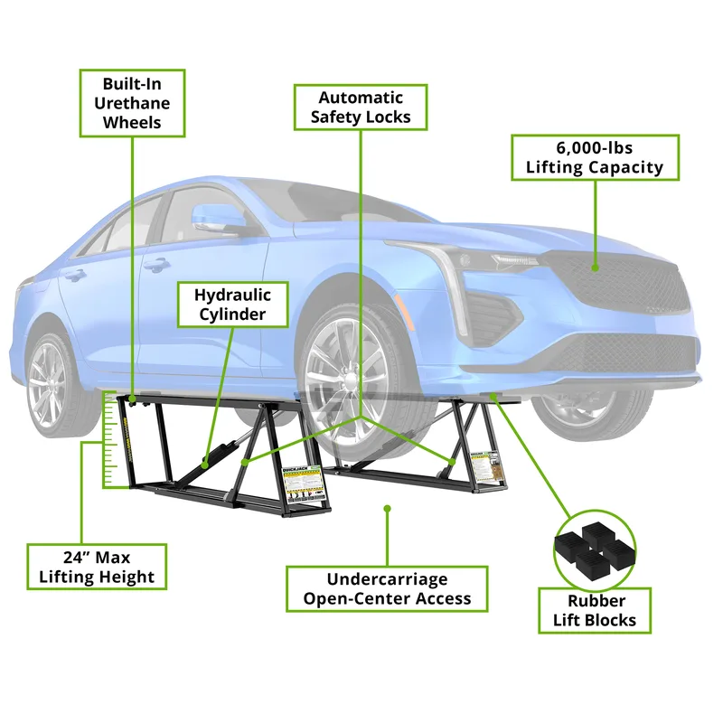 6000TL 6,000-lb. Portable Car Lift Package Standard Frame 2