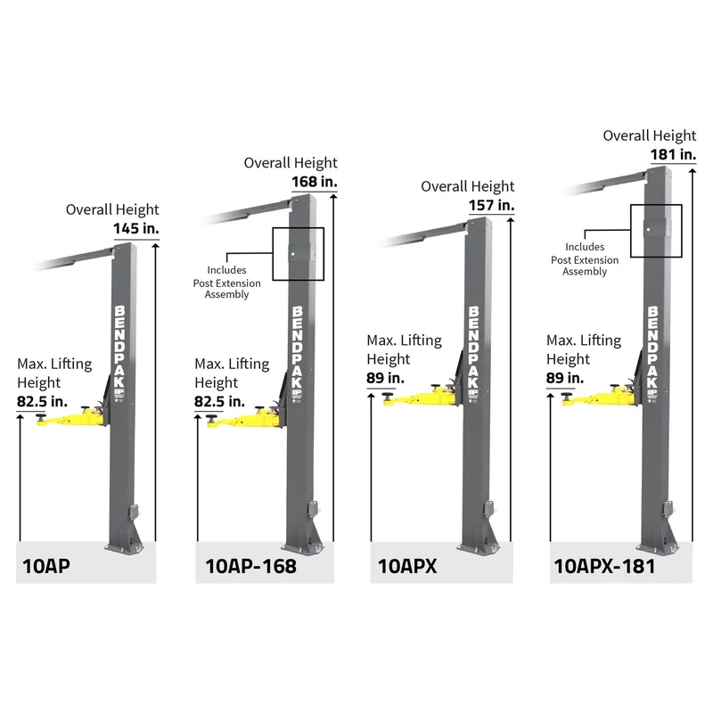 BendPak 10APX Two-Post Car Lift - 10,000-lbs. Capacity - High-Rise 10