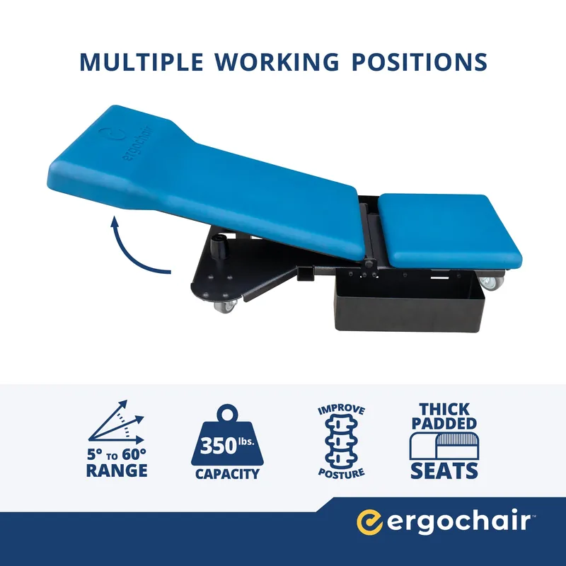 Ergochair ERGO-SCOOT Ergonomic Reclining Low-Profile Creeper Seat 2