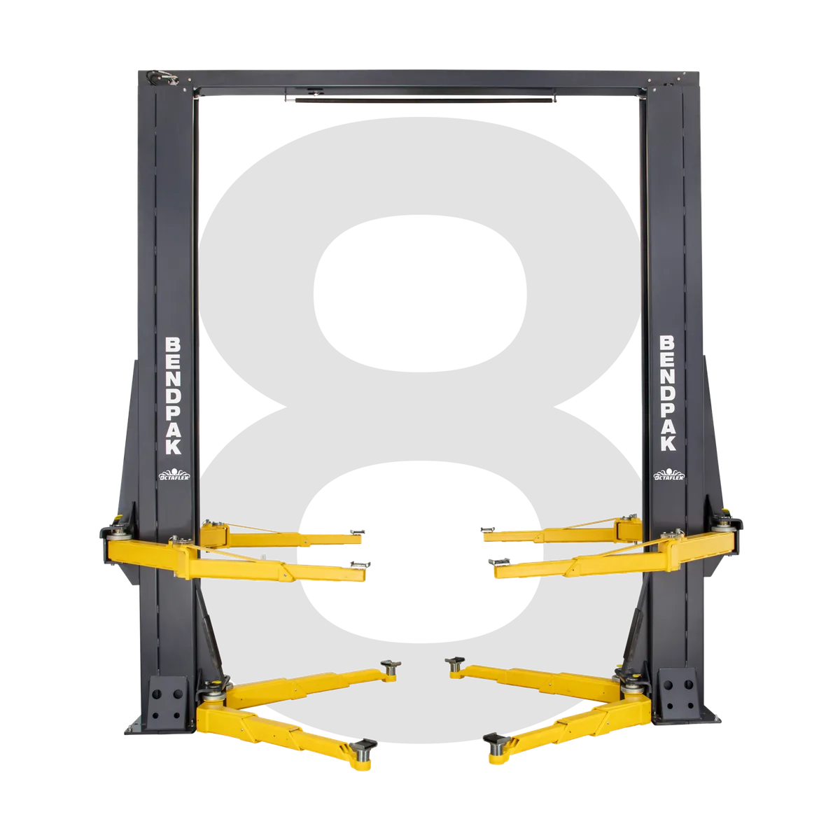BendPak OctaFlex™ eight-arm two-post service lift studio shot
