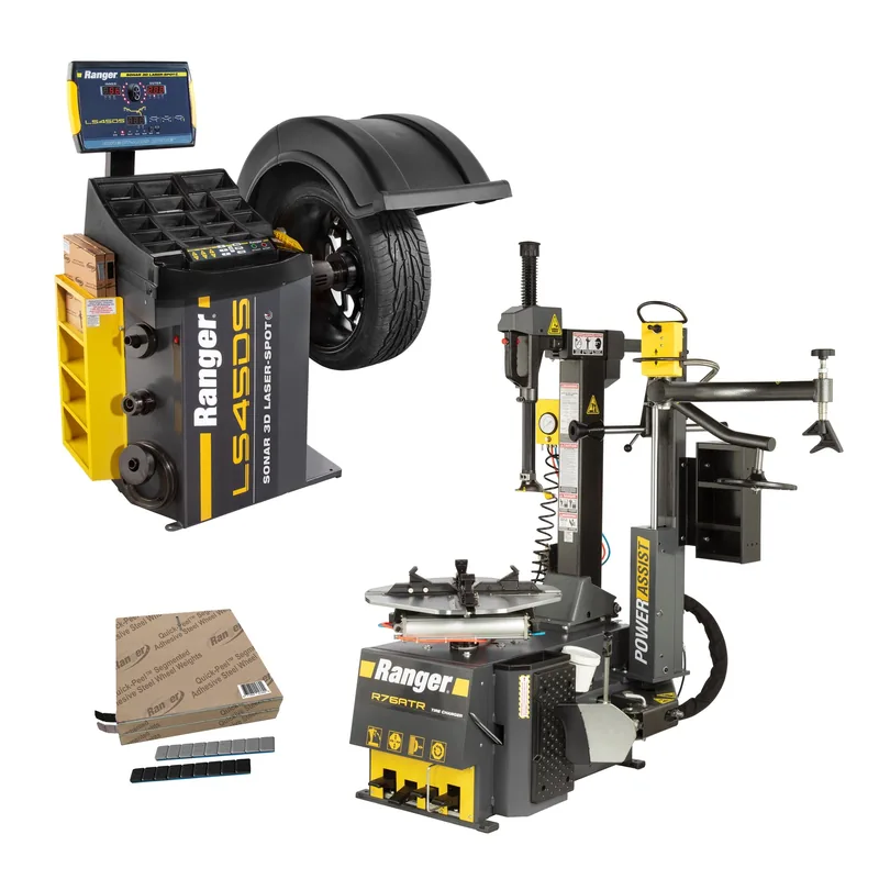 Ranger R76ATR Tilt-Back Tire Changer and LS45DS Wheel Balancer Package