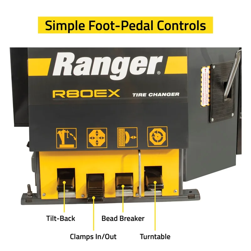 Ranger R80EX Tilt-Back Tire Changer and DST30PX Wheel Balancer Package 3