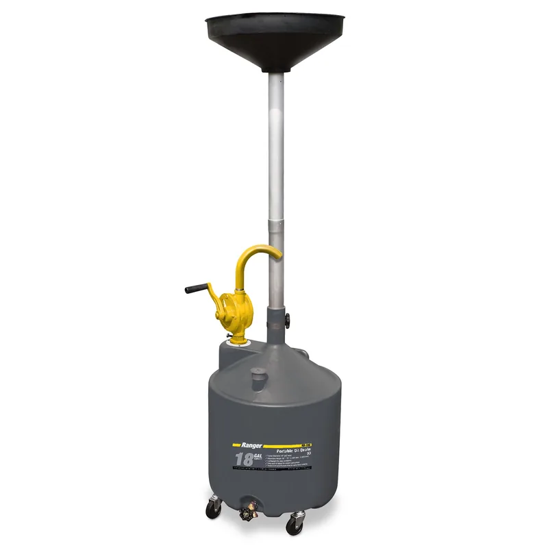 Ranger RD-18G Portable Oil Drain with Pump and Drain Valve - 18-Gallon