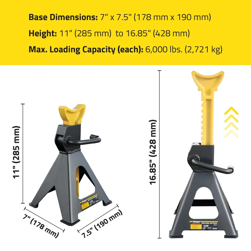 Ranger RJS-3T Jack Stands - 3-Ton - Set of 2 4