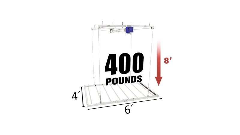 4x6 E-Z Lift ceiling storage - 8 foot drop