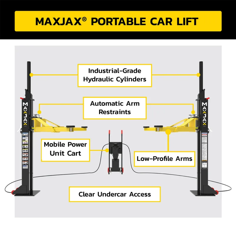 M7K 110V Portable Two-Post Garage Lift Deluxe Package 2