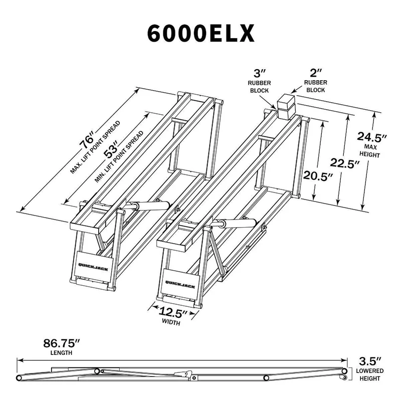 QuickJack 6000ELX Super-Long Portable Car Lift 6