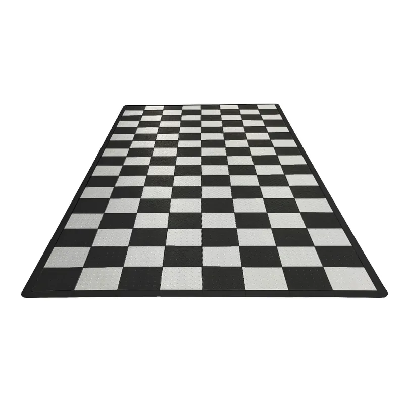 Diamondtrax 12-Series One Car Garage Mat - Black and White Checkered