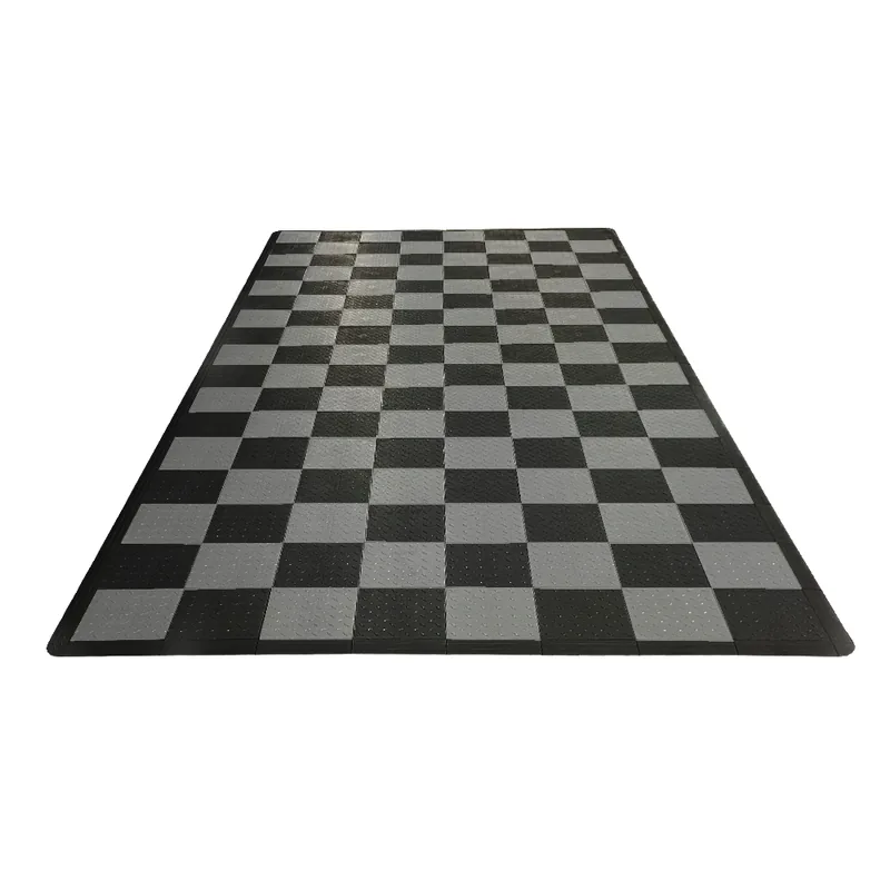 Diamondtrax 12-Series One Car Garage Mat - Black and Grey Checkered