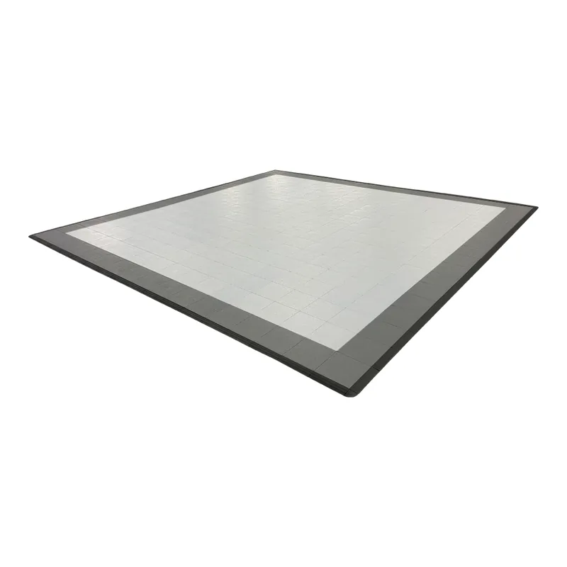 Diamondtrax 12-Series Two Car Garage Mat - Silver and Grey Border