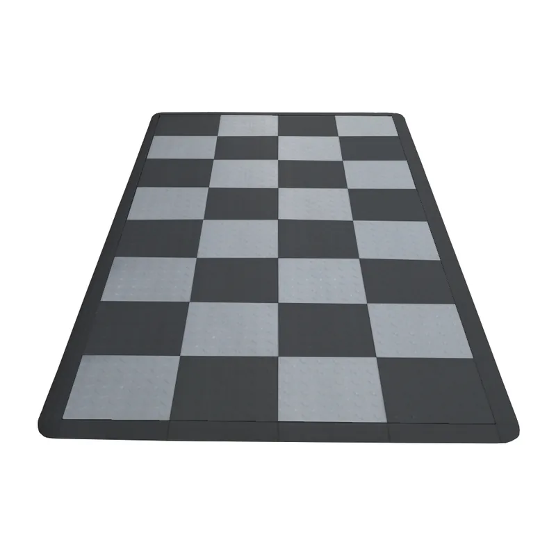 Diamondtrax 12-Series Motorcycle Mat - Black and Grey Checkered