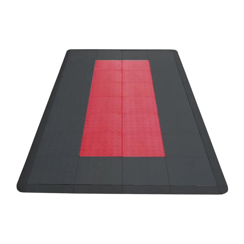Diamondtrax 12-Series Motorcycle Mat - Black with Red Stripe