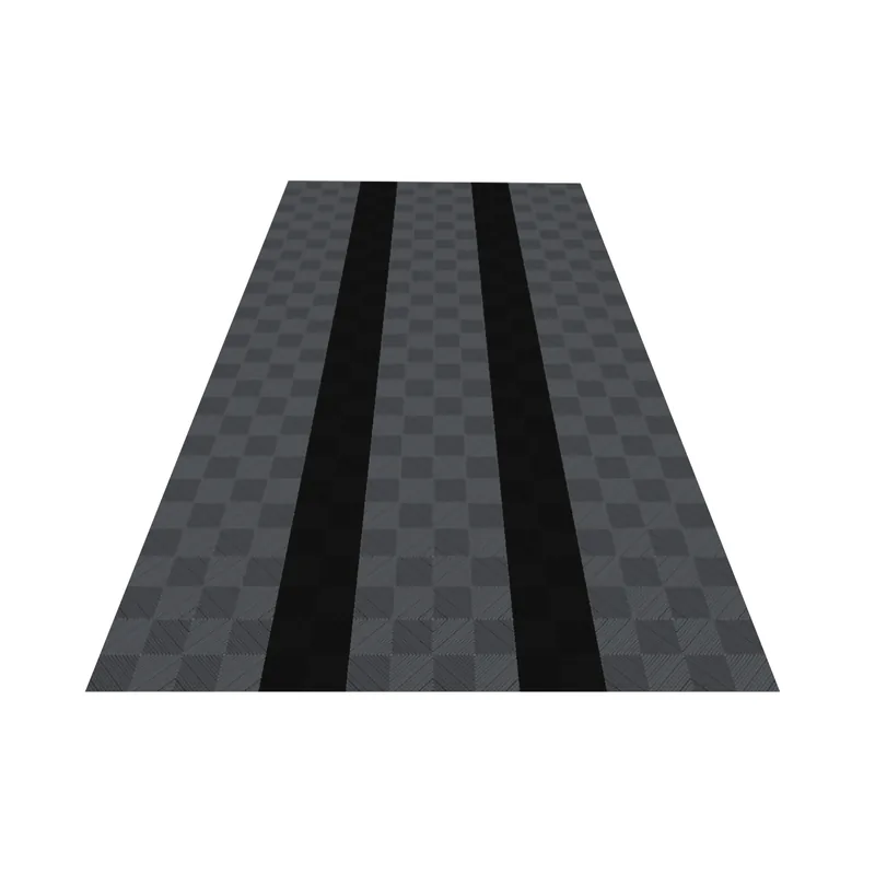Ribtrax Pro One Car Garage Floor Kit - Grey with Black Strips