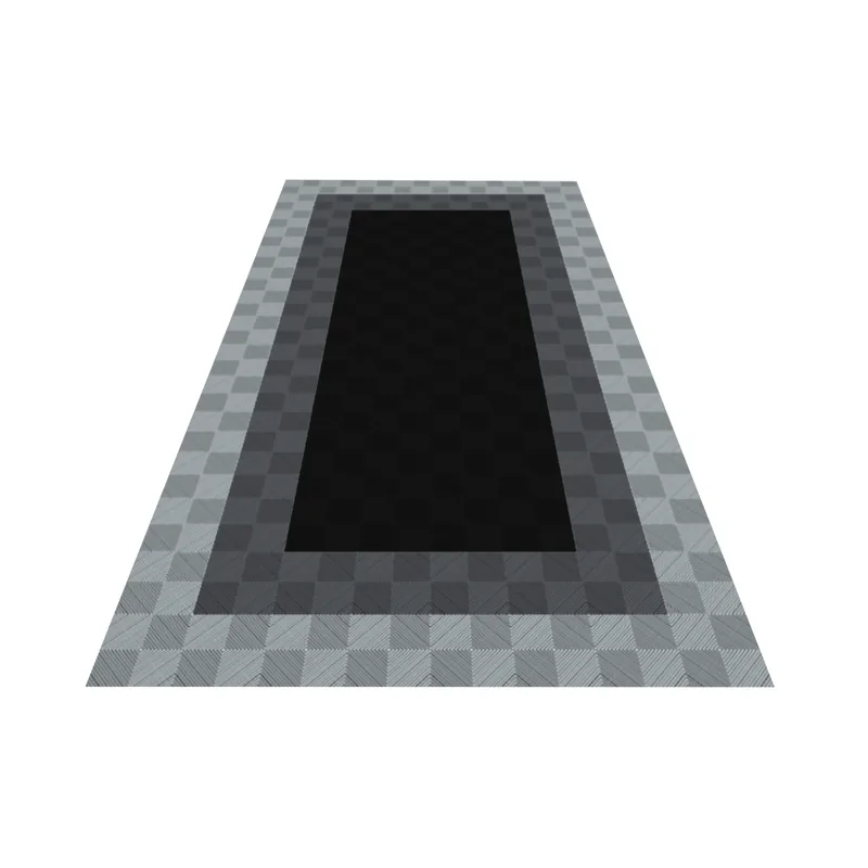Ribtrax Pro One Car Garage Floor Kit - Silver and Grey Border with Black