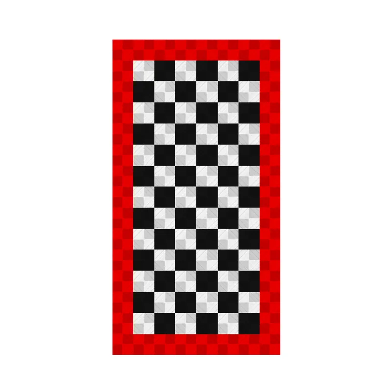 Ribtrax Pro One Car Garage Floor Kit - Black and White Checkered with Red Border 2