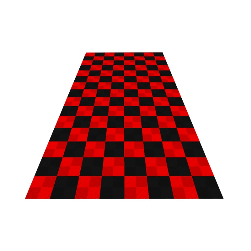 Ribtrax Pro One Car Garage Floor Kit - Black and Red Checkered