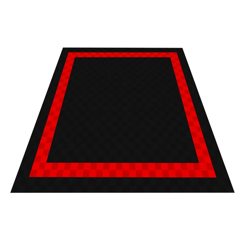 Ribtrax Pro Two Car Garage Floor Kit - Black and Red Border with Black