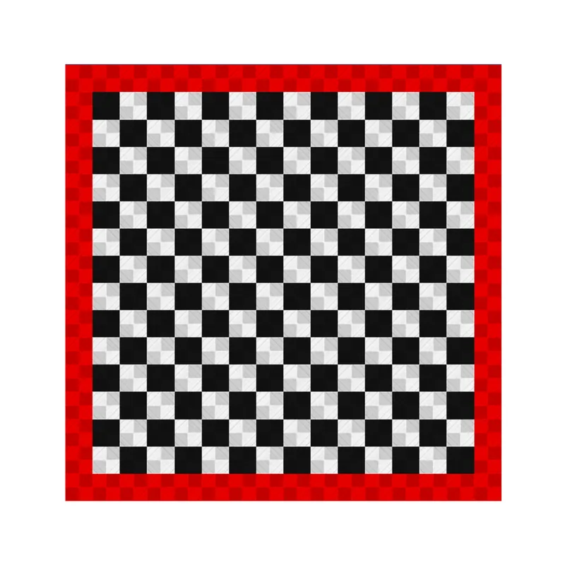 Ribtrax Pro Two Car Garage Floor Kit - Black and White Checkered with Red Border 2