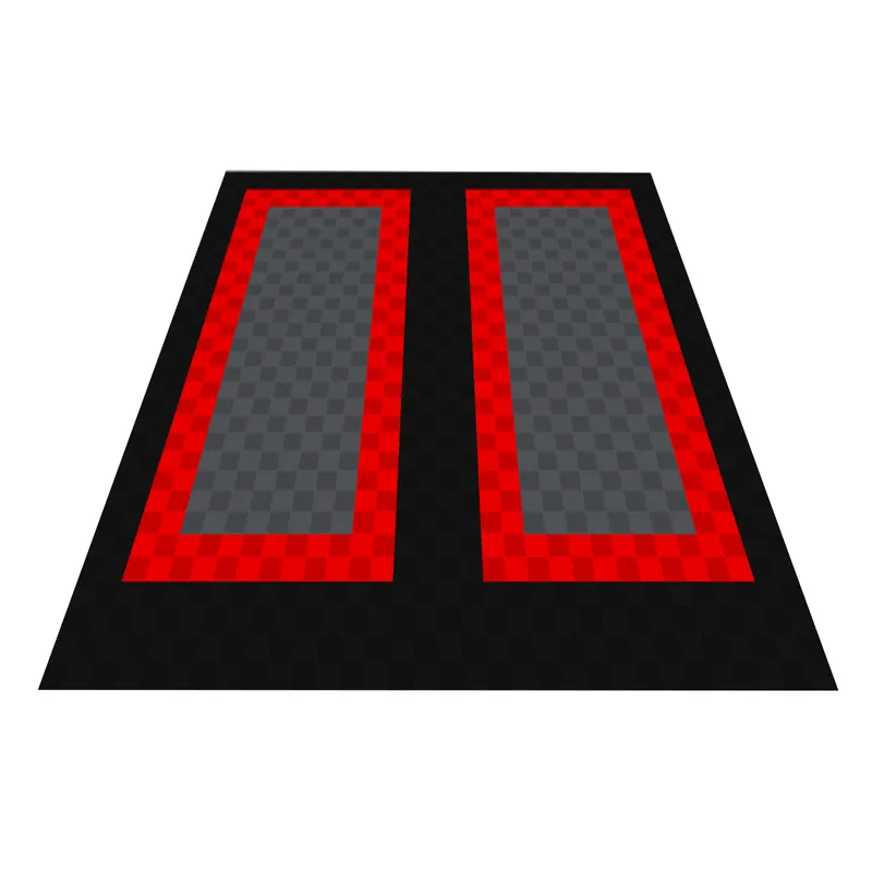 Ribtrax Pro Two Car Garage Floor Kit - Black and Red Border with Grey