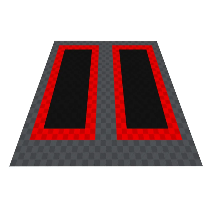 Ribtrax Pro Two Car Garage Floor Kit - Grey and Red Border with Black