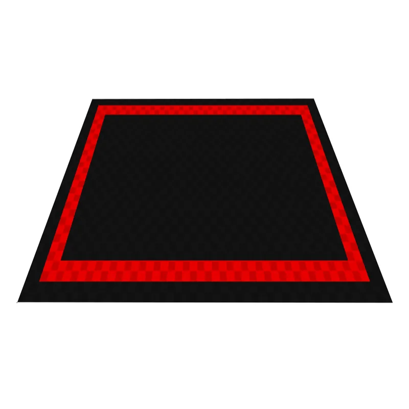 Ribtrax Pro Three Car Garage Floor Kit - Black and Red Border with Black