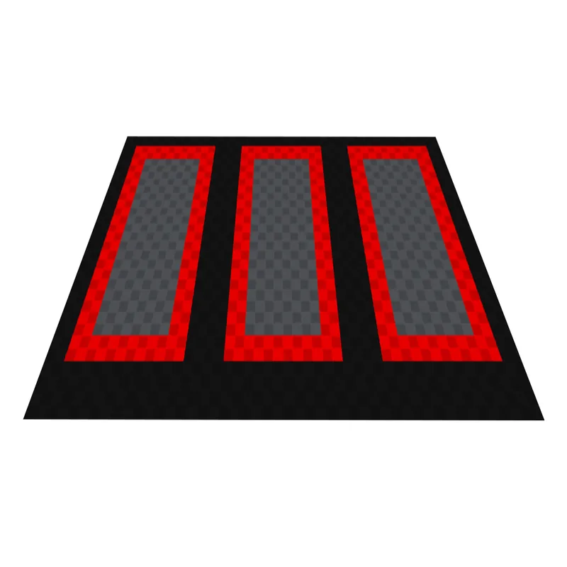Ribtrax Pro Three Car Garage Floor Kit - Black and Red Border with Grey