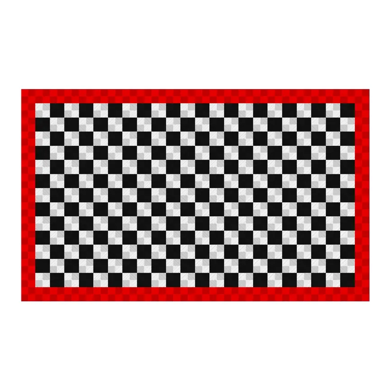 Ribtrax Pro Three Car Garage Floor Kit - Black and White Checkered with Red Border 2
