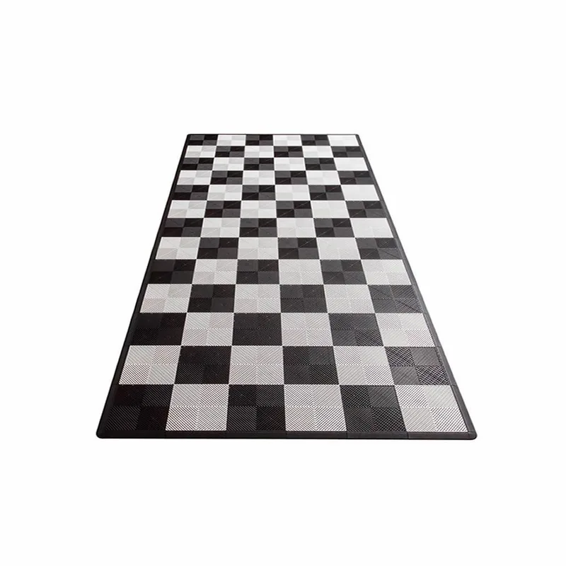 Ribtrax Pro One Car Garage Mat - Black and White Checkered