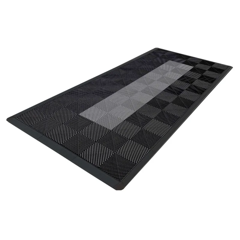 Ribtrax Pro Motorcycle Mat - Black with Grey Stripe 3