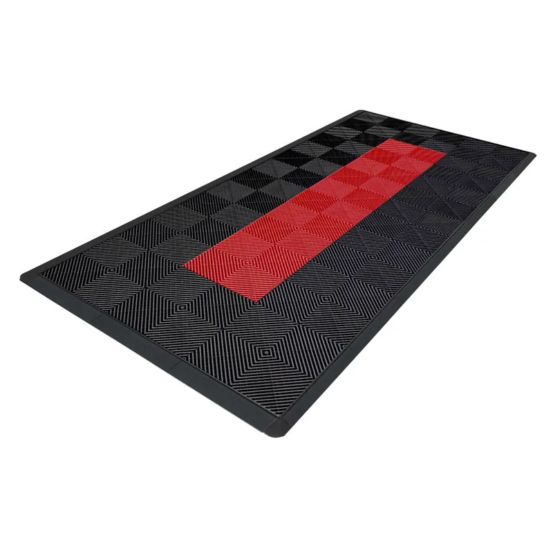 Ribtrax Pro Motorcycle Mat - Black with Red Stripe 3