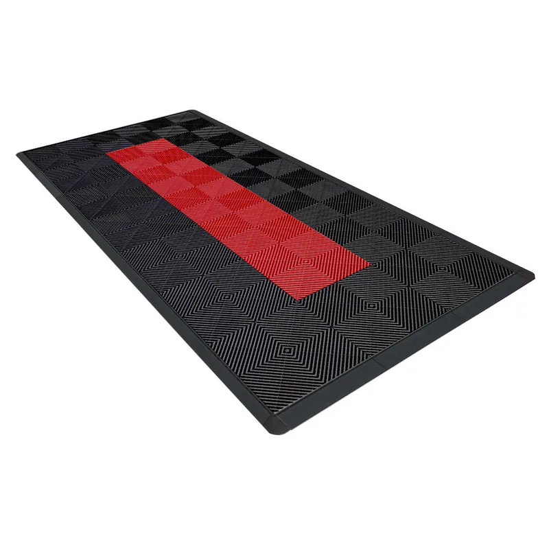 Ribtrax Pro Motorcycle Mat - Black with Red Stripe 2