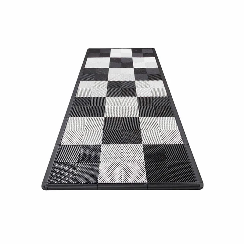 Ribtrax Pro Motorcycle Mat - Black and White Checkered