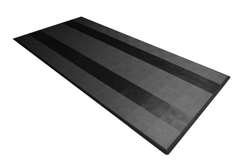 Ribtrax Smooth Pro One Car Garage Mat - Grey with Black Stripes 2