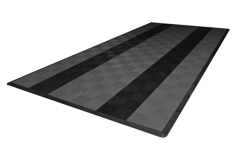 Ribtrax Smooth Pro One Car Garage Mat - Grey with Black Stripes 3