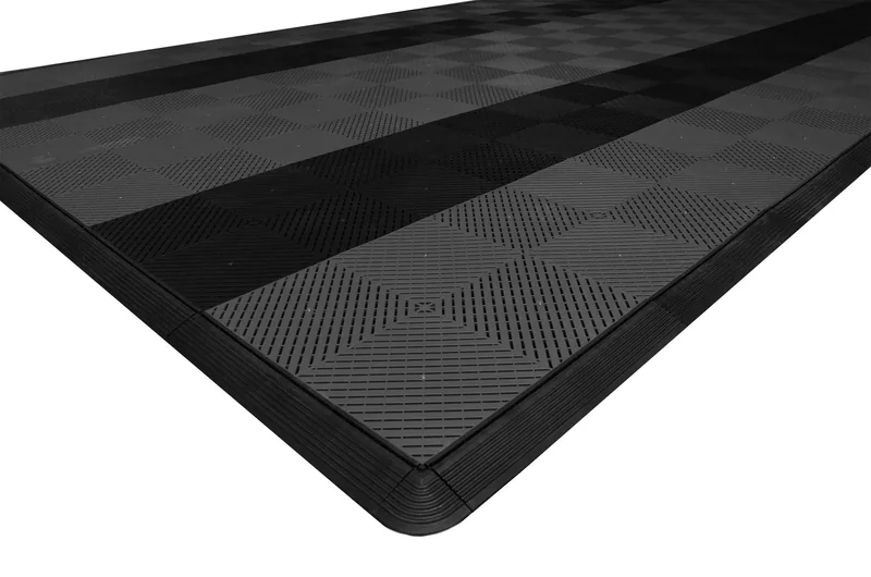 Ribtrax Smooth Pro One Car Garage Mat - Grey with Black Stripes 4