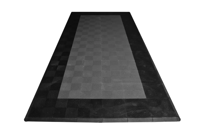 Ribtrax Smooth Pro One Car Garage Mat - Grey with Black Border