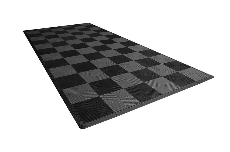 Ribtrax Smooth Pro One Car Garage Mat - Black and Grey Checkered 2