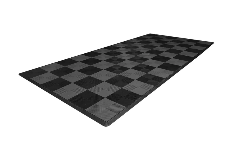 Ribtrax Smooth Pro One Car Garage Mat - Black and Grey Checkered 3