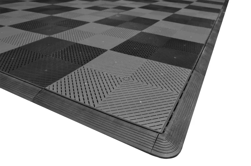 Ribtrax Smooth Pro One Car Garage Mat - Black and Grey Checkered 4