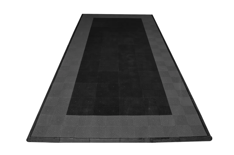 Ribtrax Smooth Pro One Car Garage Mat - Black with Grey Border 4