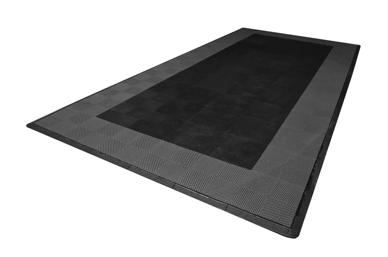 Ribtrax Smooth Pro One Car Garage Mat - Black with Grey Border 5