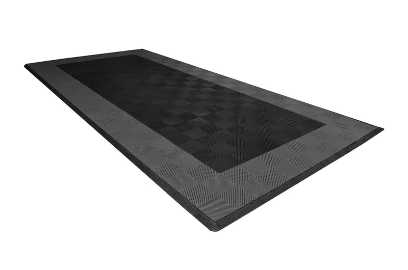 Ribtrax Smooth Pro One Car Garage Mat - Black with Grey Border 6