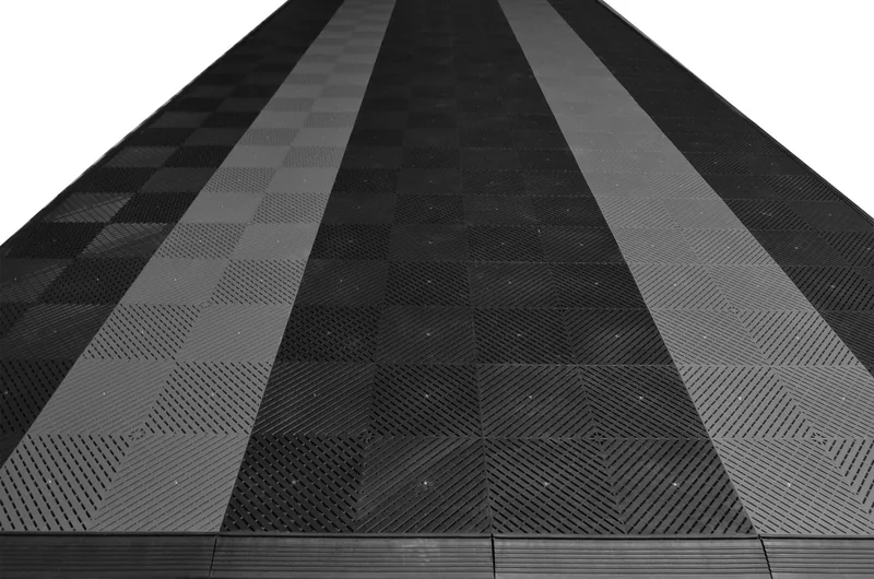 Ribtrax Smooth Pro One Car Garage Mat - Black with Grey Stripes 5
