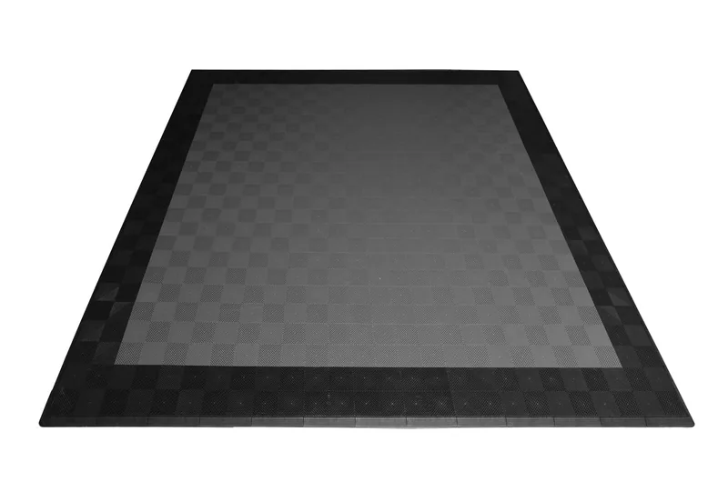 Ribtrax Smooth Pro Two Car Garage Mat - Grey with Black Border
