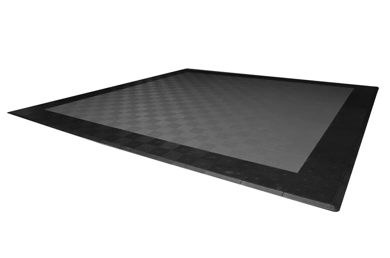 Ribtrax Smooth Pro Two Car Garage Mat - Grey with Black Border 4