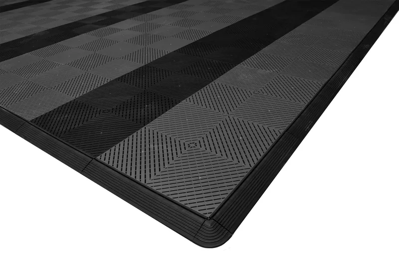 Ribtrax Smooth Pro Two Car Garage Mat - Grey with Black Stripes 4